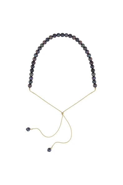 8,5 mm Yarı Doğal İnci Yarı Zincir Asansörlü Kadın Kolye - Resim 4