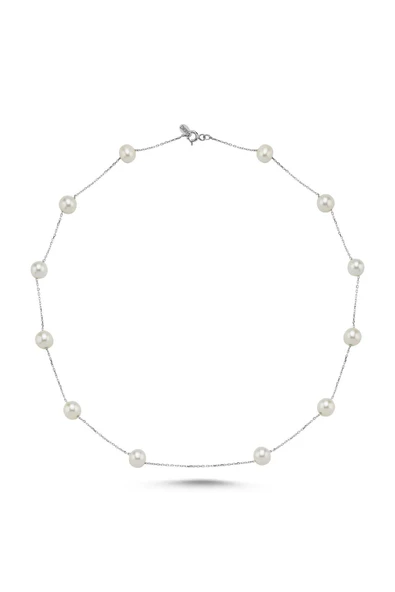 6,5 mm Zincirli Doğal İncili Kolye - Resim 5