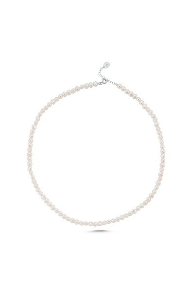 4,5 mm Sıralı Doğal İnci Erkek Kolye - Resim 4