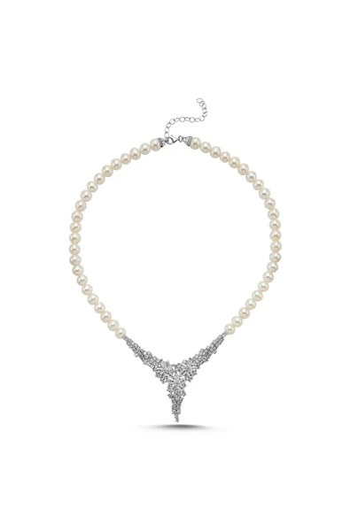 7,5 mm Zirkon Taşlı Doğal İnci Kolye - Resim 9