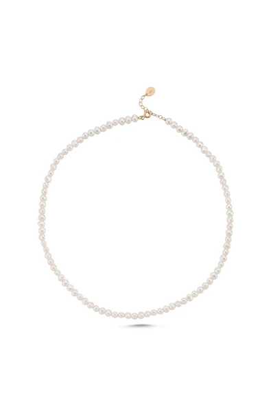 4,5 mm Sıralı Doğal İnci Erkek Kolye - Resim 6