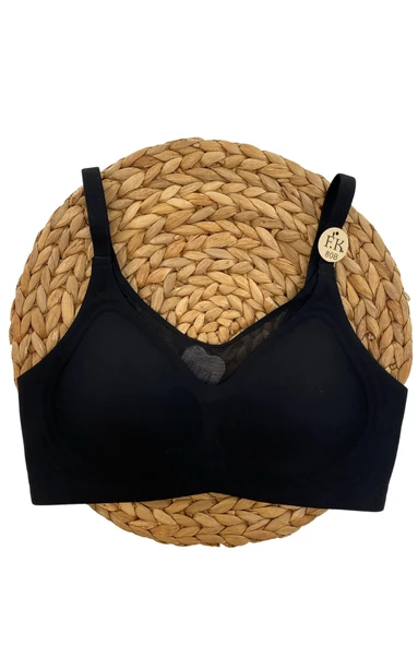 F.K Lazer Kesim Önü Tül Detaylı Pedli Agraflı Sütyen - 1250