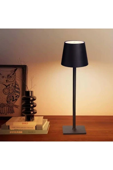 CATA CT-8437 LED Dekoratif Şarjlı Masa üstü Lambası dokunmatik 3 farklı renk ayarı lamba siyah - 3