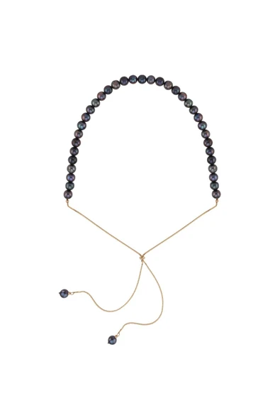 8,5 mm Yarı Doğal İnci Yarı Zincir Asansörlü Kadın Kolye - Resim 5