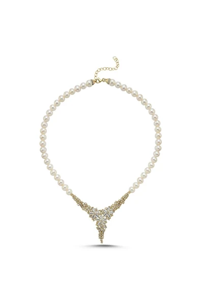 7,5 mm Zirkon Taşlı Doğal İnci Kolye ürün görseli 1