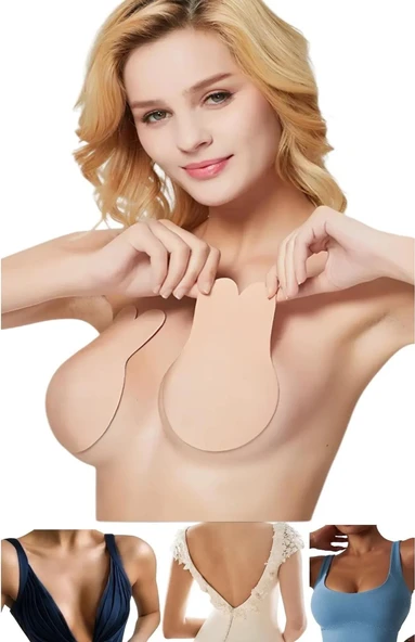 Kadın Tavşan Kulaklı Silikon Göğüs Asansörü Sütyen 1300 F.K.