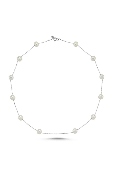 6,5 mm Zincirli Doğal İncili Kolye - Resim 8