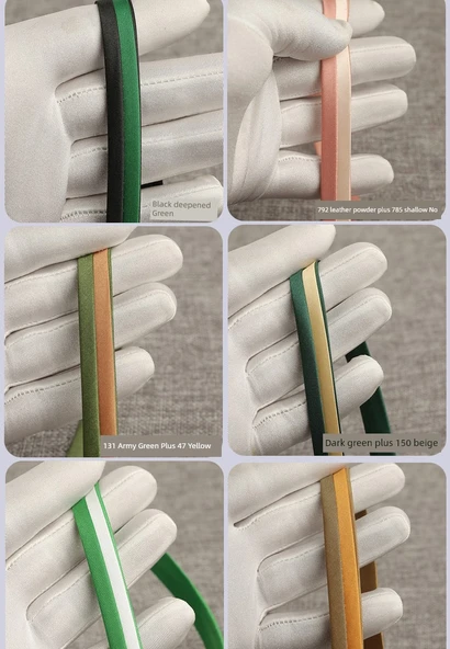 İki Renkli Yapay İpek Saten Biye Şerit - Siyah (Siyah + 156 Bordo 5 m) - Resim 10