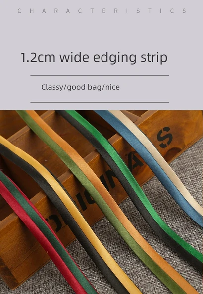 İki Renkli Yapay İpek Saten Biye Şerit - Siyah (Siyah + 156 Bordo 5 m) - Resim 6