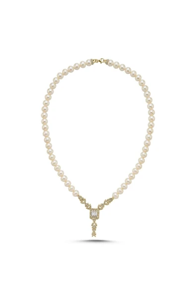 7,5 mm Baget Kesim Doğal İnci Kolye ürün görseli 1