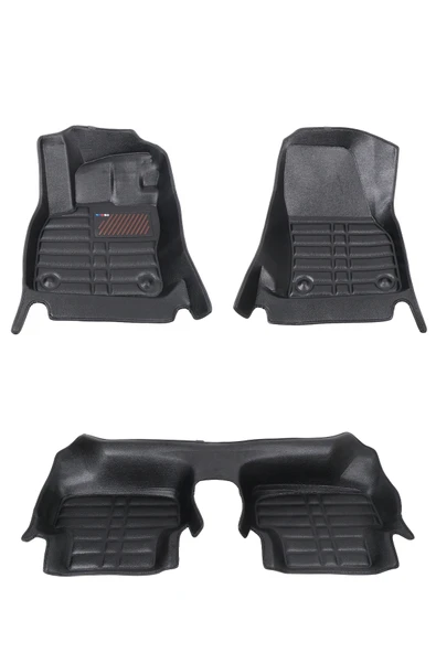 5D Dikişsiz (press) Deri Havuzlu Paspas Siyah Volkswagen T-Roc 2017-2025 ile uyumlu - 4