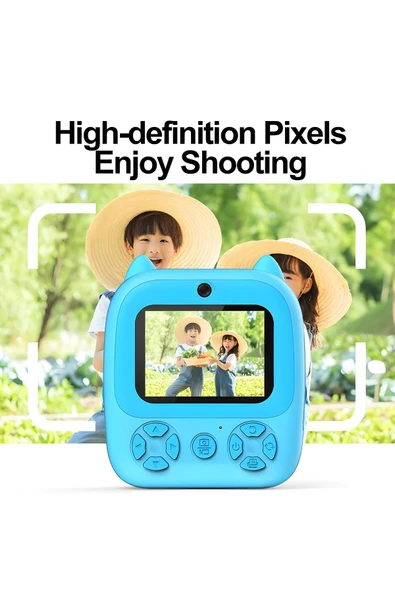 MEGAMUS Çocuklar için anında baskı 1080p Hd Mini kamera GamesToys şarj edilebilir fotoğraf kağıdı - 2