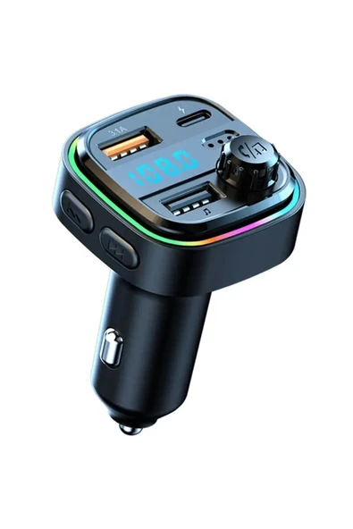 Airstorr Araba müzik çalar kablosuz çift USB + Type-c BT 5.0 araba FM modülatör verici