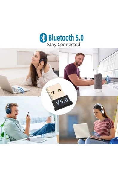 MEGAMUS Mini V5.0 Usb Bluetooth Dongle 5.0 Bluetooth Adaptör MEGAMUS USB DONGLE - 2