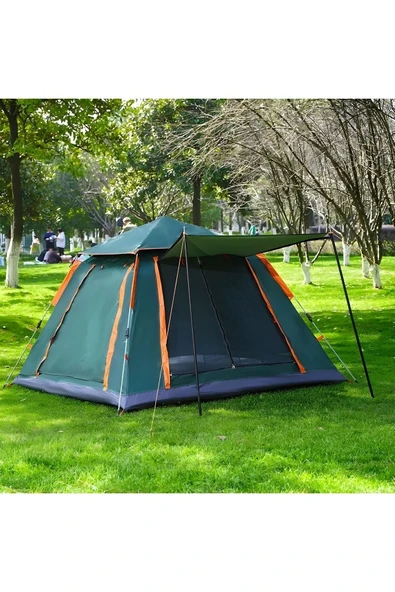 MEGAMUS 8 Kişilik Tam Otamatik Tenteli Kamp Çadırı Portatif Anti-Uv Su Geçirmez Outdoor Plaj Piknik - 4