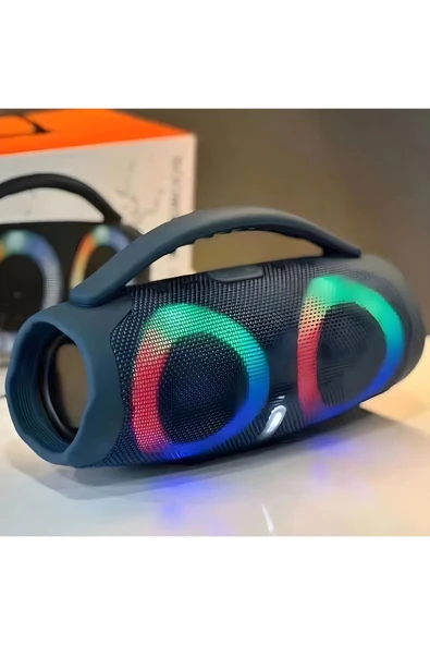 MEGAMUS BOOMBOX3 RGB göz kamaştırıcı renkli IPX5 su geçirmez kablosuz Bluetooth bas hoparlör FM