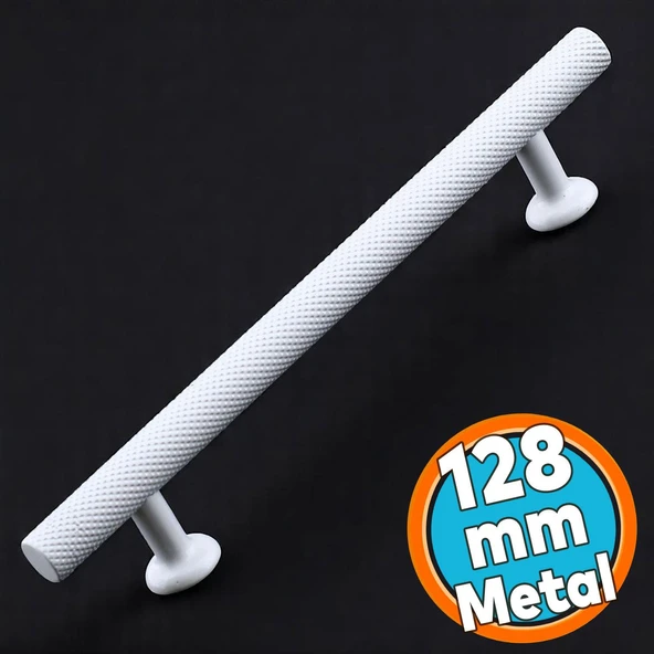 Mobilya Çekmece Mutfak Dolabı Dolap Kulpları Kulbu Kulpu Beyaz Metal Kulp 128 mm - 12.8 cm ürün görseli