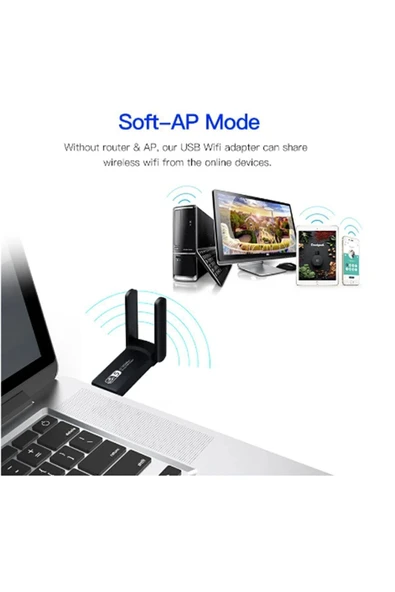 Airstorr AC1300 Mbps Usb 3.0 Adaptör Çift Bantlı Kablosuz Wifi Alıcı - 3