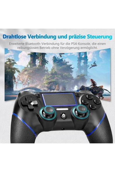 MEGAMUS Ps4 Kablosuz Ps4 Slim/Pro/PC Uyumlu Çift Titreşimli 6 Eksenli Gyro Sensor Gamepad Joystick - 4