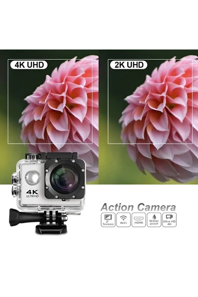 MEGAMUS Aksiyon Kamerası 4K Video Kamera Kamera Dijital Wifi Aksiyon Kamerası Kafa Montajı - 2