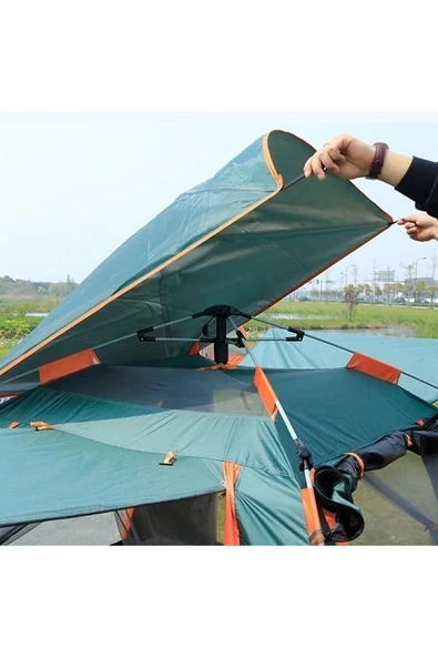 MEGAMUS 4 Kişilik Tam Otamatik Tenteli Kamp Çadırı Portatif Anti-Uv Su Geçirmez Outdoor Plaj Piknik - 3