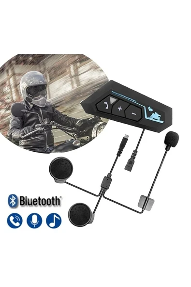 Airstorr Kask Kulaklık Bluetooth Motosiklet Kulaklık 5.0 Bluetooth Interkom Motorsiklet Kulaklık