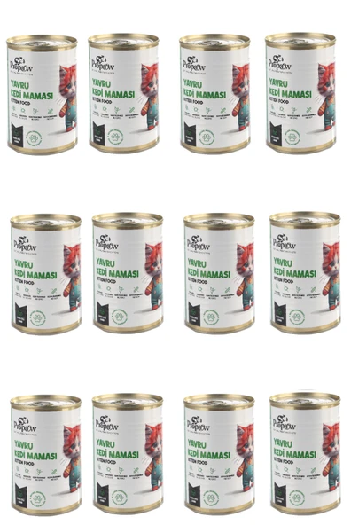 Yavru Kedi Yaş Mama Kuzu Konserve Jöleli Premium Parça Etli Besleyici Tahılsız İçerik 12 x 415 gr - 2