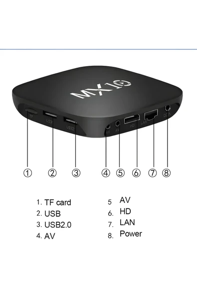 MEGAMUS MX10 8GB 4K TV Box Medya Oynatıcı Android 7.1 Box Tv Stick Medya Oynatıcı Smart Tv Wifi - 4
