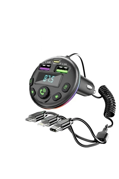 MEGAMUS Bluetooth 5.0 FM Verici MP3 Transmitter Çalar Gürültüsüz Ses Alıcısı ile 3'ü 1 arada