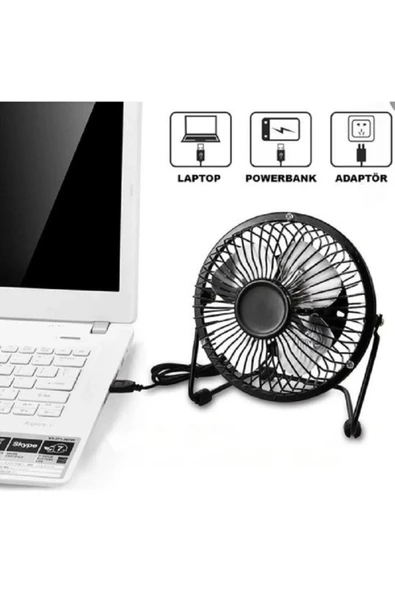 Airstorr Masa Üstü Usb Fan Soğutucu Vantilatör Usb Girişli Metal Serinletici - 3