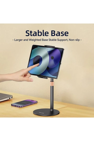 Airstorr Telefon Tablet standı tutucu Metal 360 ° ayarlanabilir tablet tutucu - Resim 3