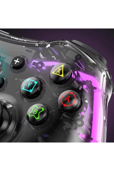 MEGAMUS Joystick PC PS3 PS4 Uyumlu 8 Renkli Oyun Kolu Gyro Eksenli Turbo Çift Titreşimli - 3