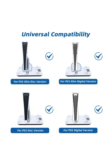 Airstorr TP5-3550 Çok fonksiyonlu Soğutma Fanı Type-c 5V 3A denetleyici PS5/Slim/PS VR2 için şarj standı askı - 2