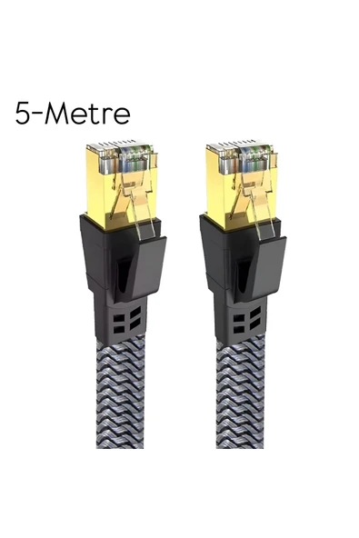 Airstorr Cat8 LAN Kablosu Yüksek Hızlı 40Gbps 2000mhz Ethernet Kablosu Örgü Kaplama 1m 2m 3m 5m 10m