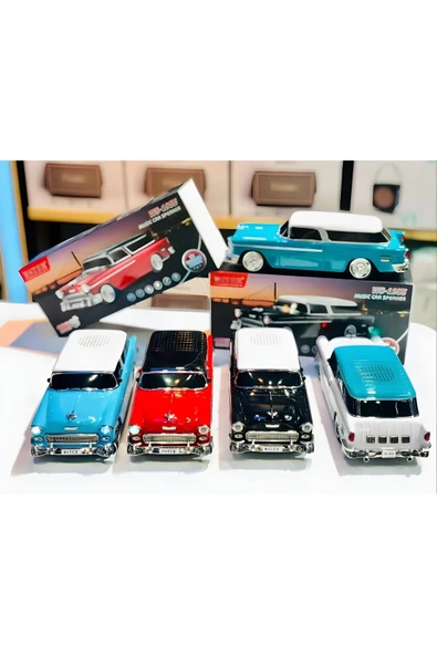 MEGAMUS WS-1955 Chevrolet araba şekilli kablosuz BT hoparlör TF USB FM Handsfree TWS LED şarj edilebilir - 3