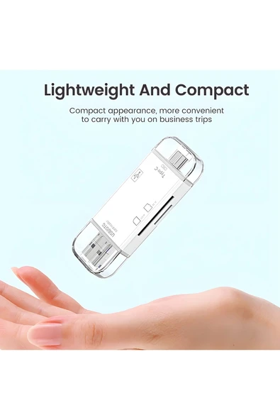 MEGAMUS 6 In 1 Kart Okuyucu Adaptör Usb-otg Hub Type-c Yd-40 - 3