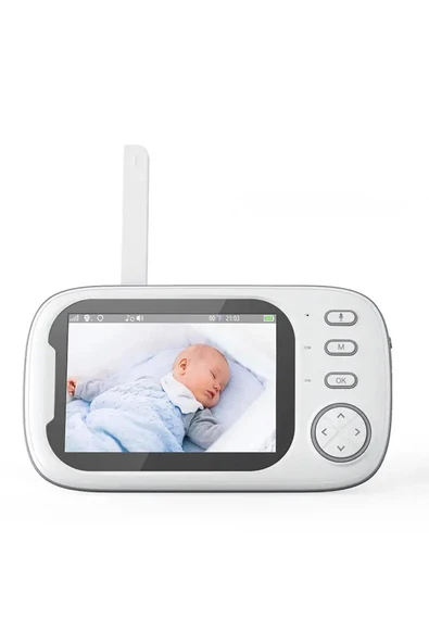 MEGAMUS Video gece görüş müzik odası sıcaklık algılama 3.5inç ekran 720p 2.4G bebek izleme monitörü - 2