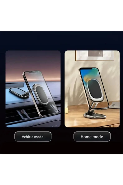 Airstorr 360° Dönebilen Alüminyum Alaşımlı Araba Telefon Tutucu Katlanabilir Manyetik  Navigasyon Braketi - 4