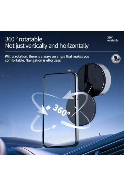 Airstorr Katlanabilir 360 derece rotasyon vakum çift taraflı adsorpsiyon manyetik araç telefonu tutucu - 4