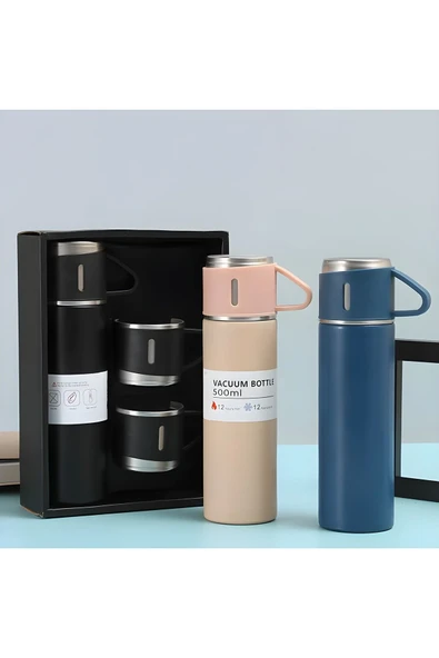 MEGAMUS Vakum Paslanmaz Çelik Termos Bardak Açık Sıcak Su Termal Termos Ofis Iş Tarzı Termos Şişe - 4