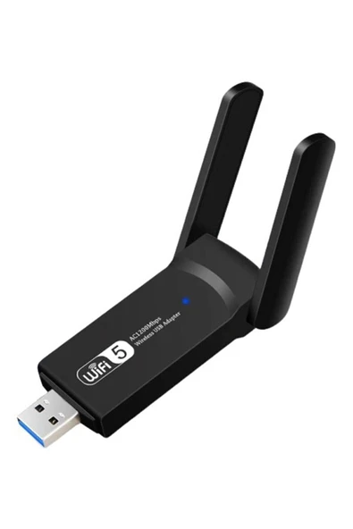 MEGAMUS Ac1300 Mbps Çift Antenli Usb 3.0 Adaptör Kablosuz Wifi Alıcı Modem Ac1300 Mbps