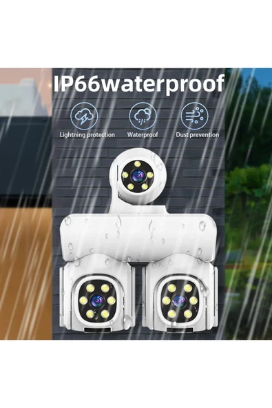 Airstorr Full HD 4G/WiFi Video gözetim kamera açık 6K 360' 3PTZ k 3ekran  3lensler WiFi güvenlik kamerası - Resim 3