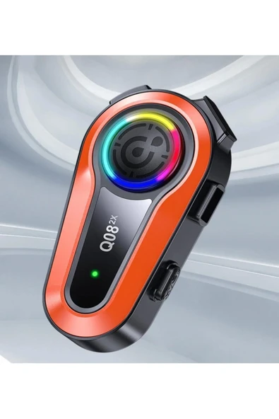 Airstorr Q08 2x Motosiklet Kask Kulaklık Intercom RGB Işıklı Bluetooth 5.0 Çift Telefon Bağlantı