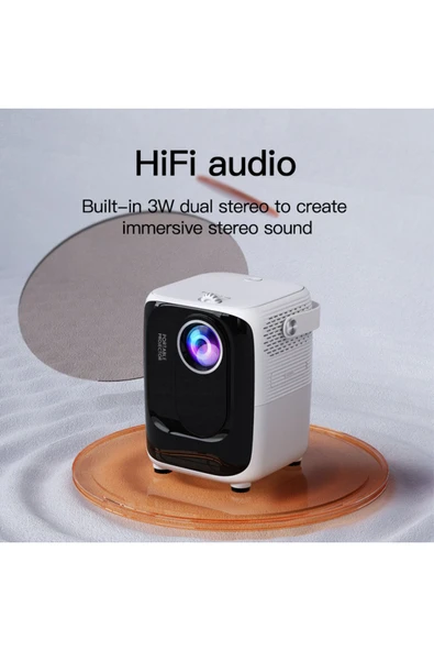 MEGAMUS 5G Mi Smart Mini Projektör 1080P LED Mini WiFi Video Sinema Taşınabilir Projektörleri - 4