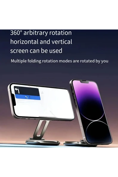 Airstorr 360° Dönebilen Alüminyum Alaşımlı Araba Telefon Tutucu Katlanabilir Manyetik  Navigasyon Braketi - 3