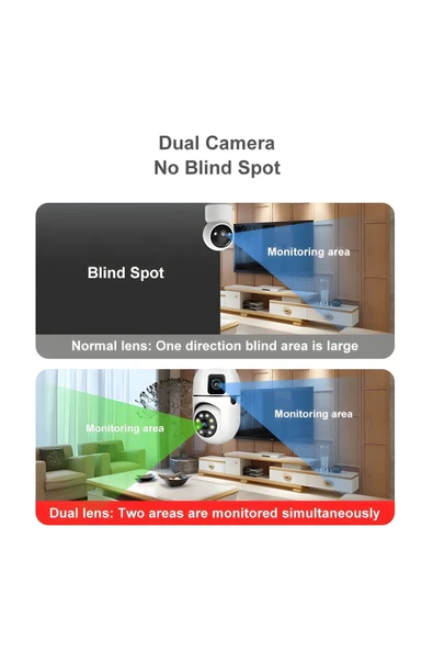 MEGAMUS 4MP ampul kablosuz Wifi kamera çift Lens işık IP 2 yönlü ses otomatik izleme AI insansı algılama - 2