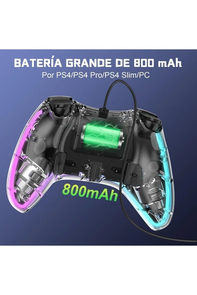 MEGAMUS PS4 uzaktan kumanda, P4/Pro/Slim/PC için uyumlu Turbo buton/Arka düğmeli - 4