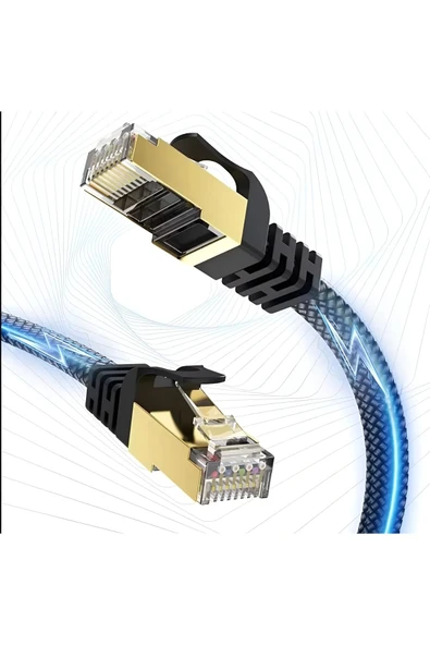 Airstorr Cat8 LAN Kablosu Yüksek Hızlı 40Gbps 2000mhz Ethernet Kablosu Örgü Kaplama 1m 2m 3m 5m 10m - 2
