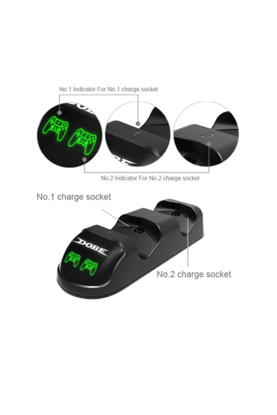 MEGAMUS PS4 joystick şarj standı LED PS4 ince ikili PS4 Pro standı - Resim 2