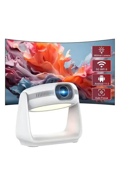 Airstorr K1 1080P 5G WiFi Taşınabilir Projektör 4K HD Video Ev Sineması Projektörü